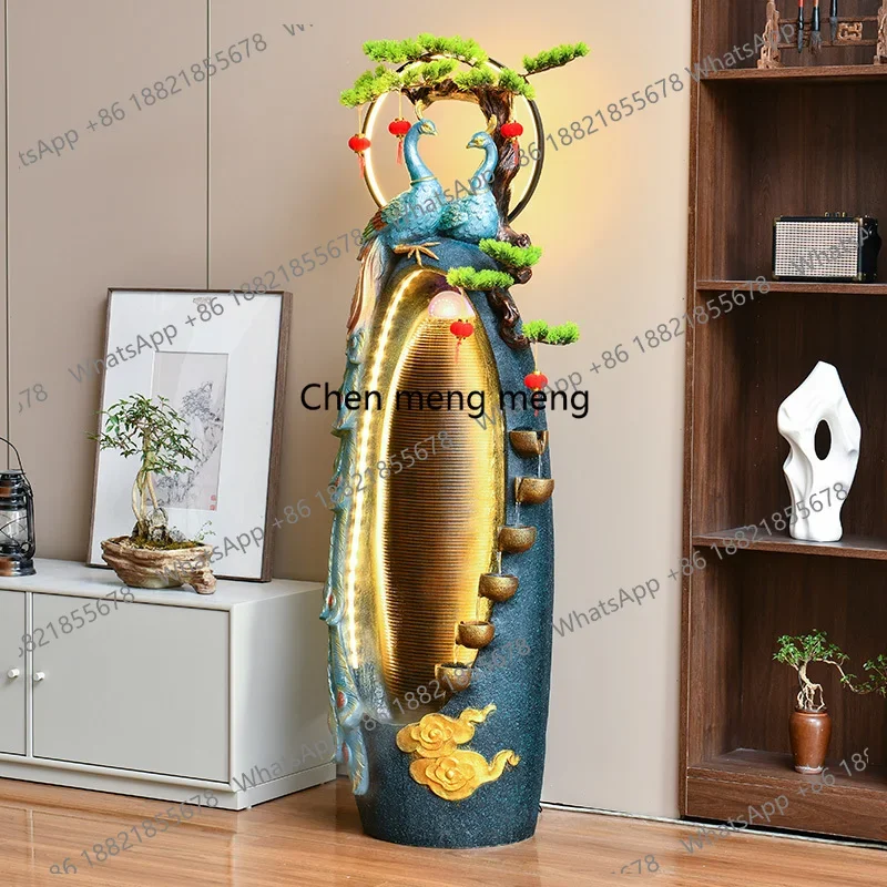 

Новый китайский декоративный фонтан с циркулирующей водой для гостиной, офиса, напольное украшение, водный элемент декора.