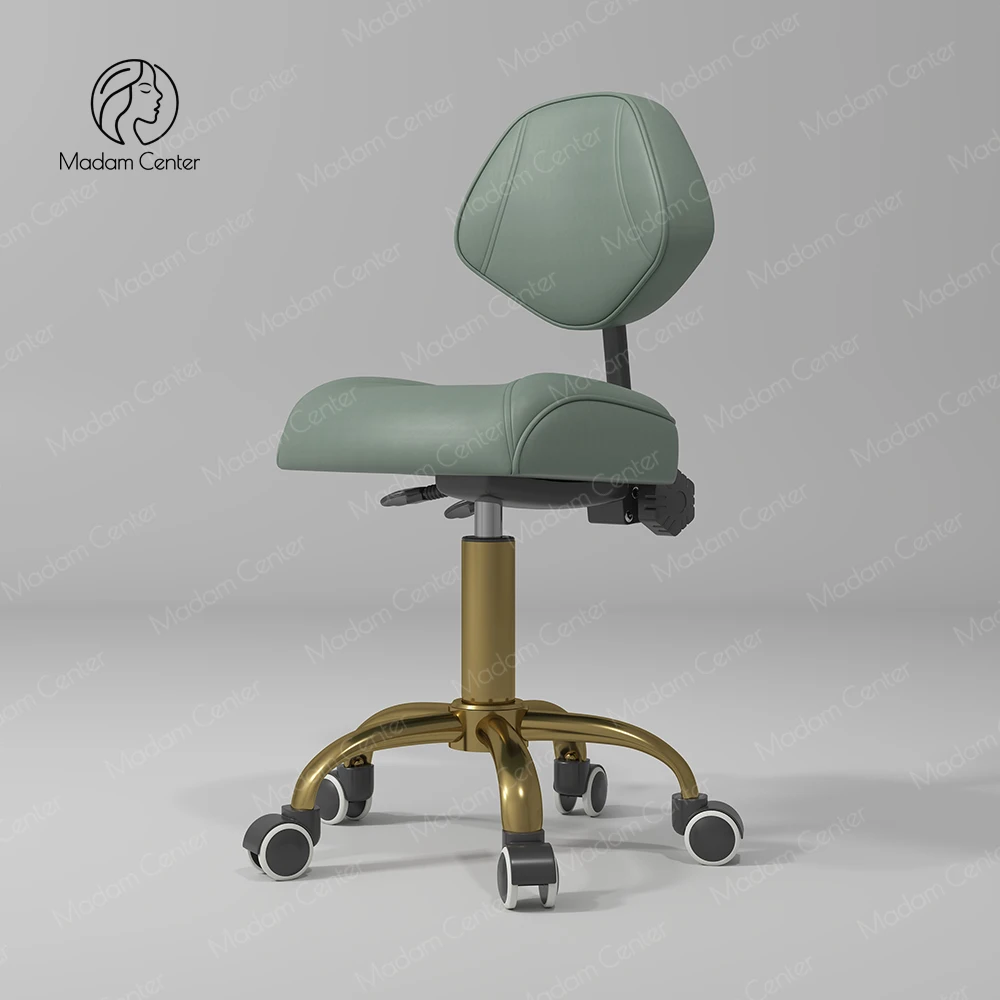 Madamcenter Modern Hair Salon Leather Barber Chair for Hair Stylist Cosmetics Technician Saddle Stool Hair Stylist Working Chair