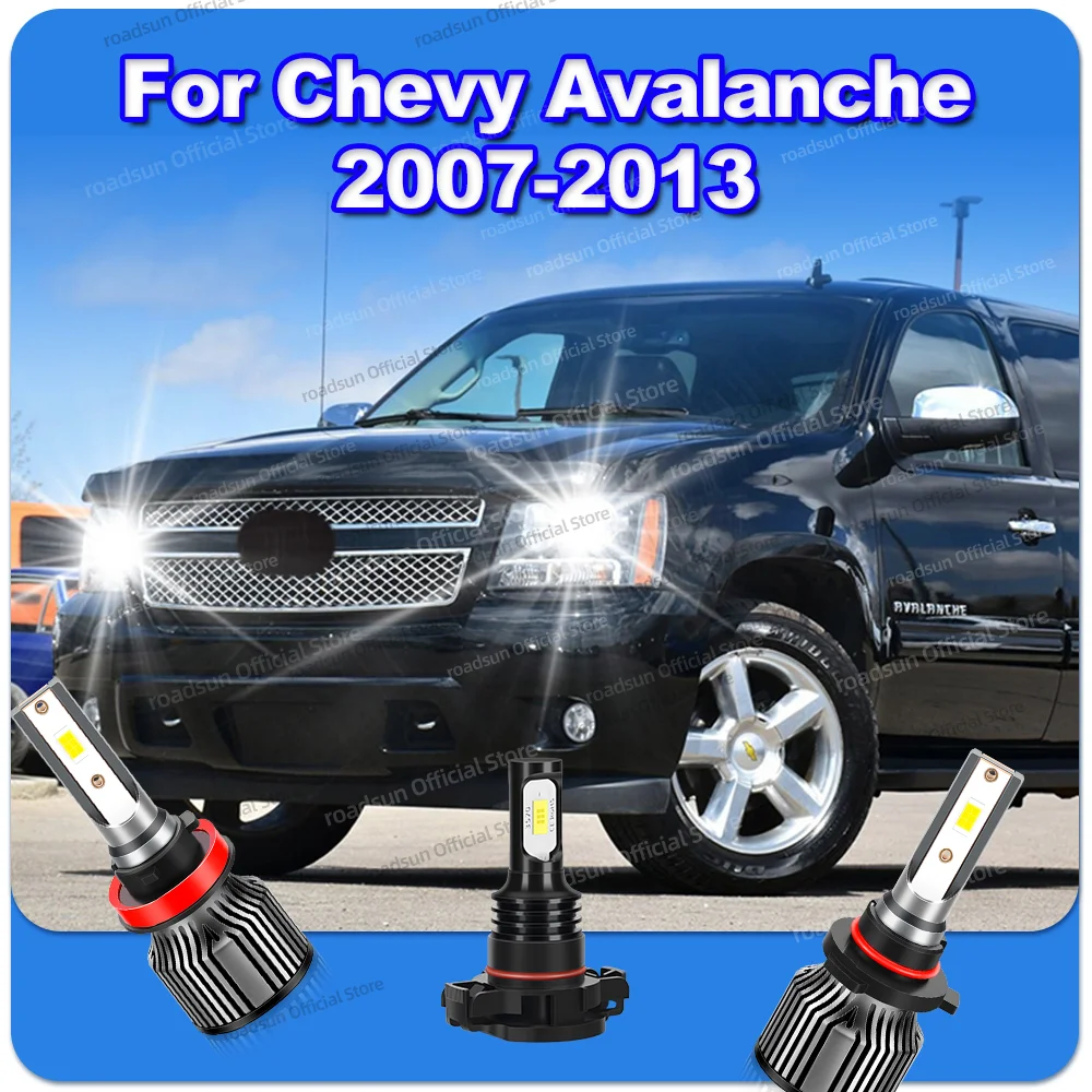 

2/6Pcs Led Headlight Canbus Lamp 6000K Fog Light Super Bright For Chevy Avalanche 2007 2008 2009 2010 2011 2012 2013