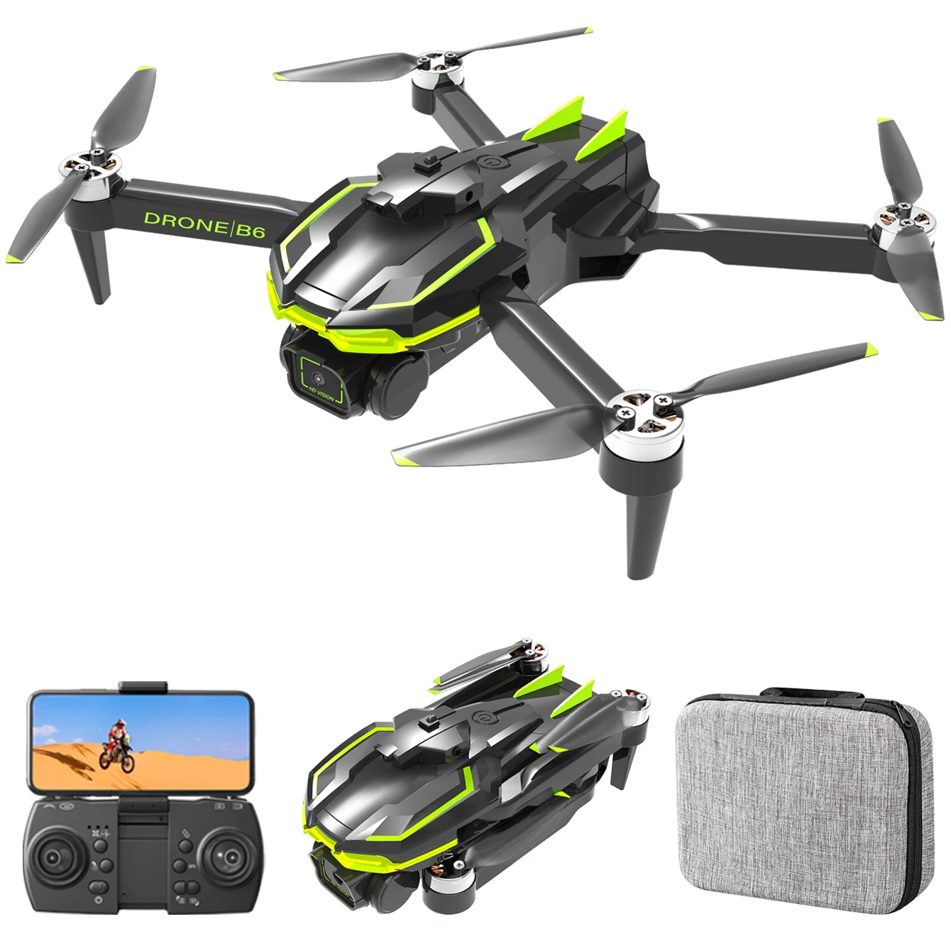 

Квадрокоптер B6 RC, взлет одной кнопкой, камера 8K HD, 360° ° роллерные коньки, управление по Wi-Fi, передача данных по протоколу HPV, подходят для начинающих
