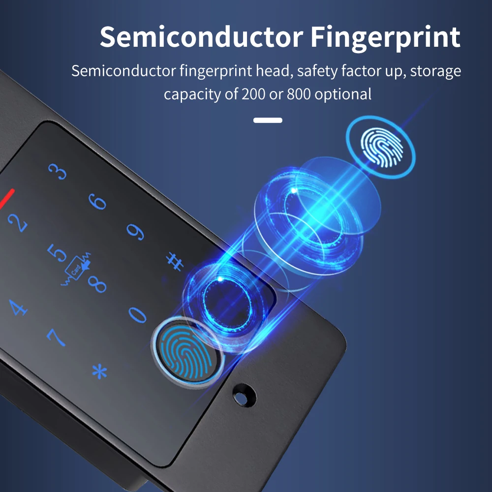 Tastiera di controllo accessi con impronte digitali in metallo impermeabile Tuya Controller di installazione integrato protezione di sicurezza