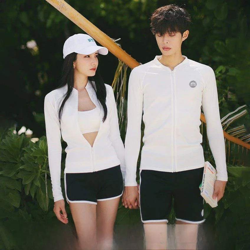 

Костюм для дайвинга Quick Dry: мужской раздельный комплект с длинными рукавами и брюками, костюм для плавания от Jellyfi, одежда для серфинга для пар, женская одежда для серфинга.