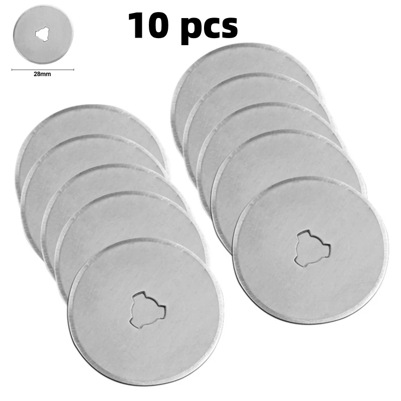 10 Pieces 28mm/45mm Rotary Cutting Machine Replacement Spare Blade for Quilting Repair Photo Cutter Cloth Cutting Crafts