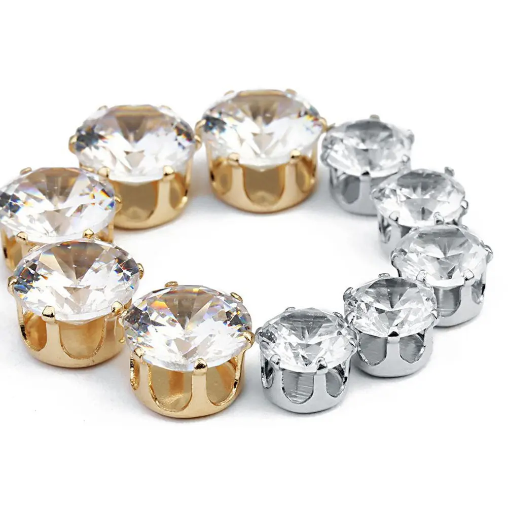 

50Pcs Zircon Stone Settings 8Mm Round Copper Base DIY Ring Making Supplies for Women Jewelry Craft Rhinestone Accessories