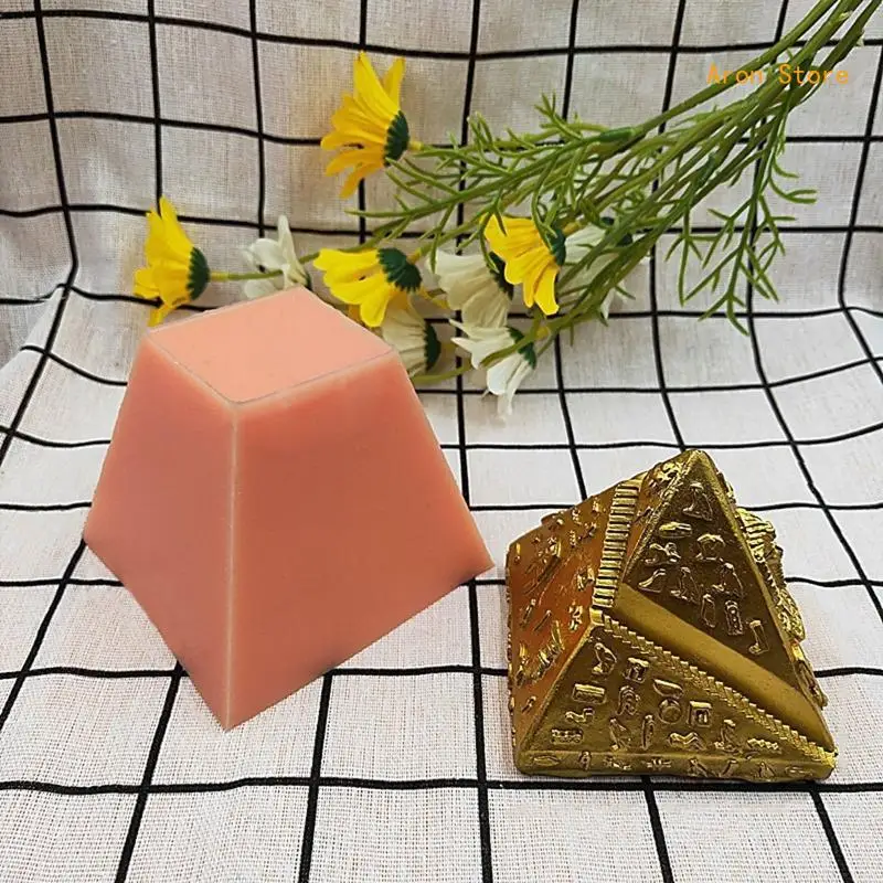 3D Egyptian Pyramid Silicone Mold Handmade Fondant Plaster Mould for DIY Soap Chocolate Ice Cream Molds Dessert H3CF