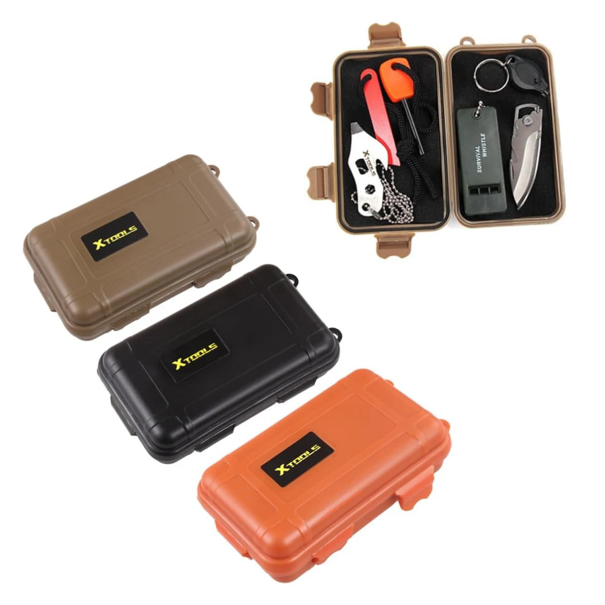 Outdoor Waterproof Shockproof Box Plastic Tool Box Enclosure Airtight Survival Case Container Storage Travel Sealed Containers