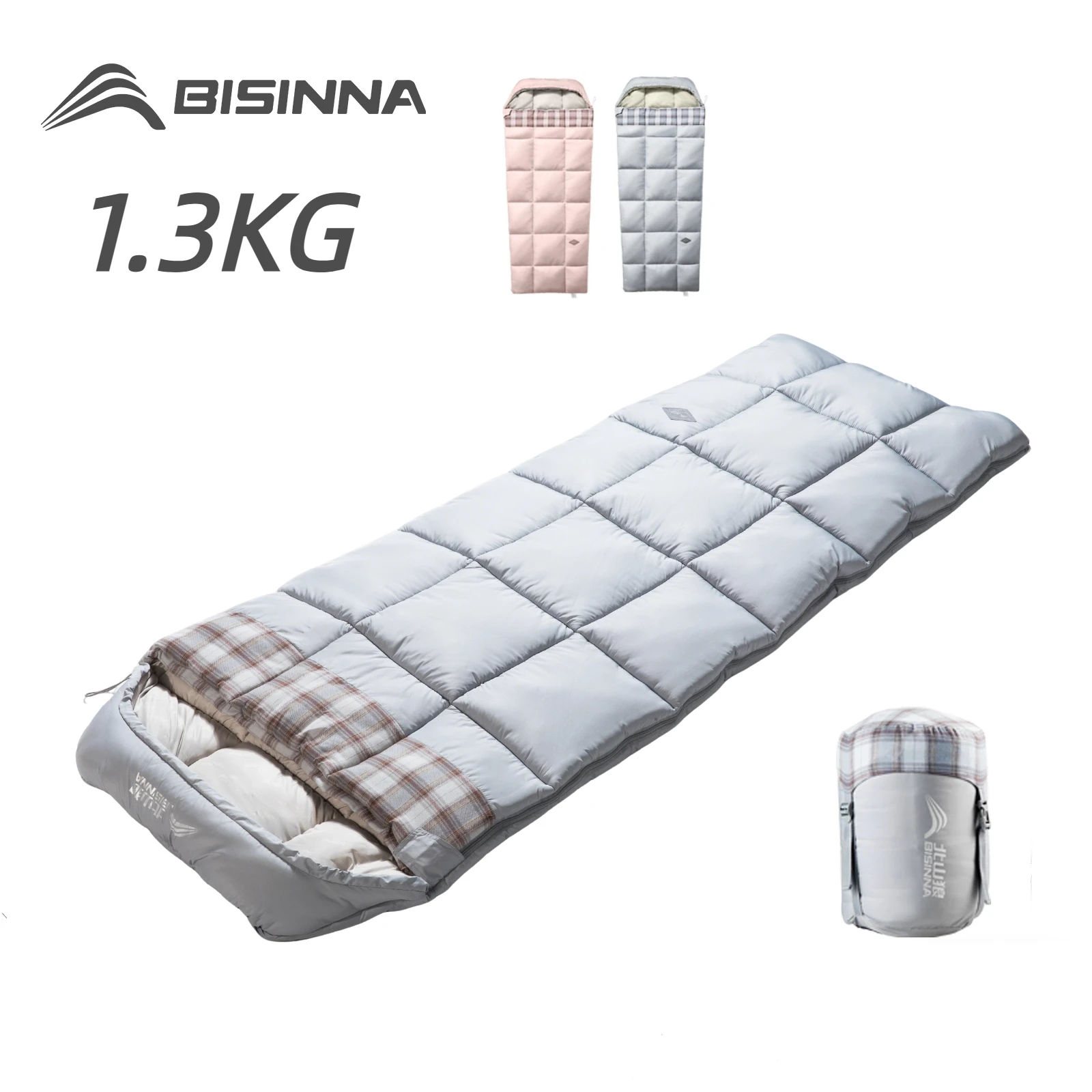 

BISINNA 3season Camping Sleeping Bag Lightweight Spliceable Envelope Sleeping Bag Portable For Adult Outdoor Hiking Travel