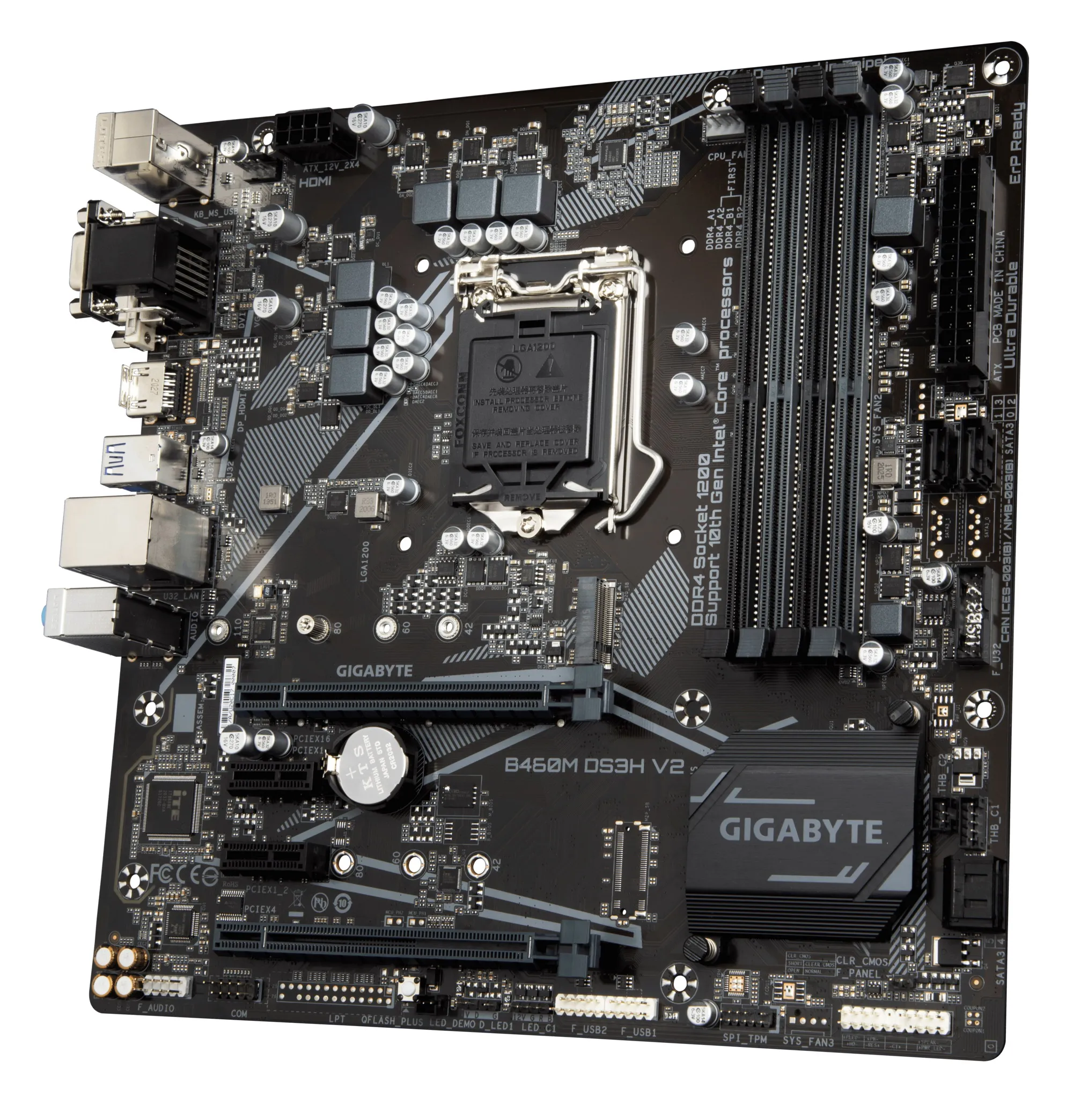 Placa base GIGABYTE B460M DS3H V2 LGA 1200 Intel H470 Micro-ATX con M.2, SATA 6 Gb/s, USB 3,2 Gen 1, ventilador inteligente 5
