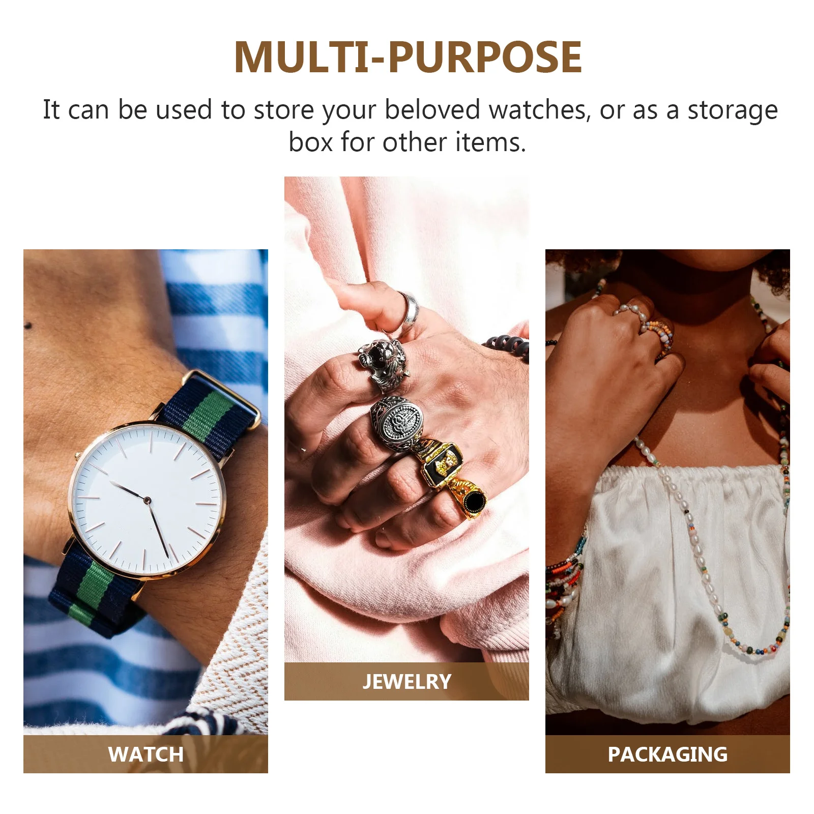 1Pcs Wooden Watch Box Durable Classic Design Storage Organizer for Watches Jewelry Packing Display Case Brown Watch Storage Box