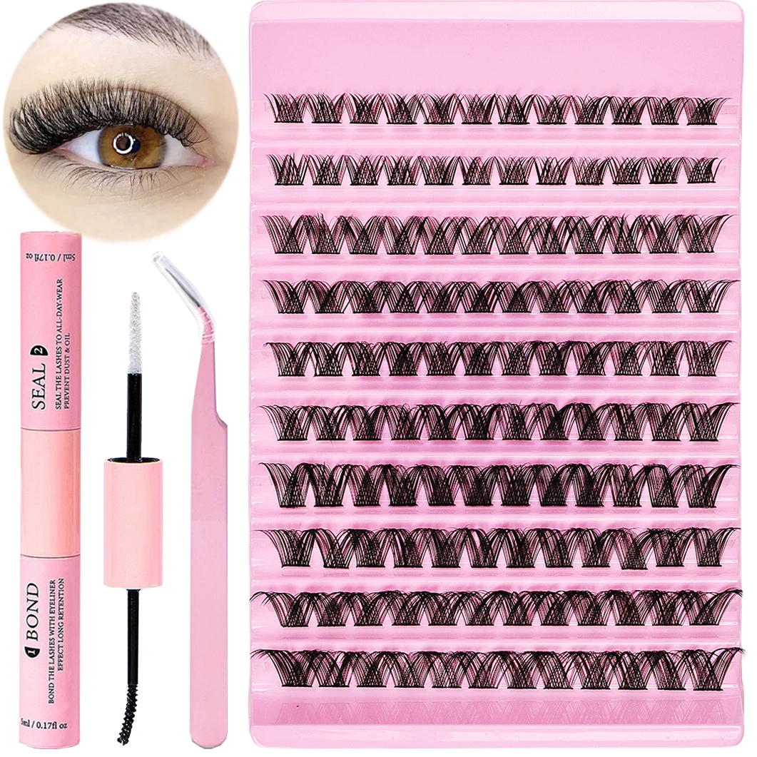 Wimpern verlängerung ssatz 120 Cluster DIY Wimpernverlängerungs-Kit Wimpern cluster mischen Länge Augen-Make-up-Tool für Wimpern verlängerungen
