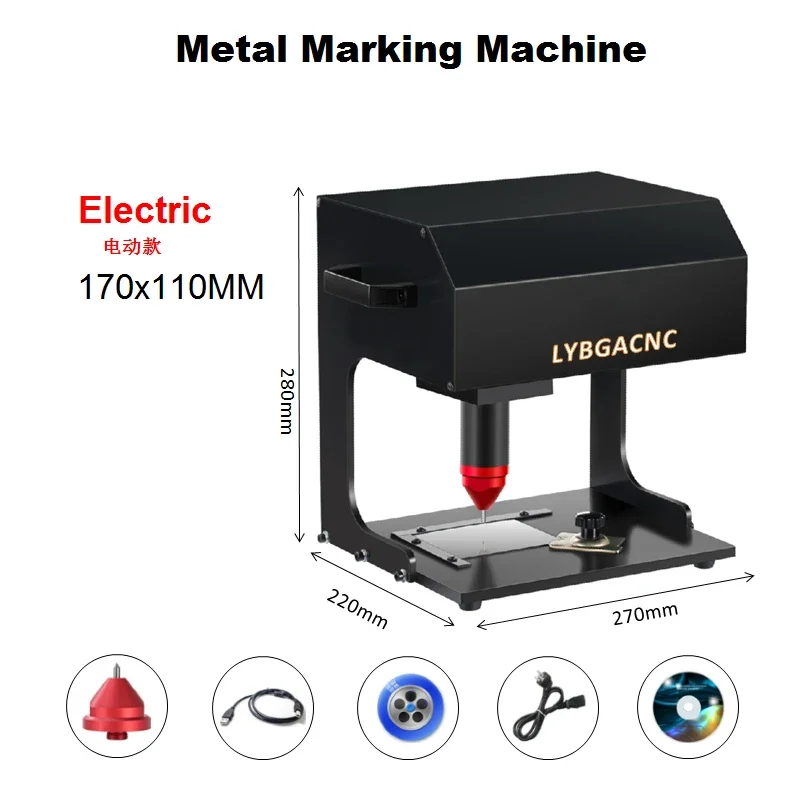 170x110mm Portable Nameplate Marking Machine Lettering Machine for For VIN Code Frame Chassis  Electric Pneumatic Optional