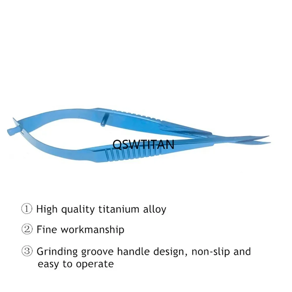 Micro tesoura íris titânio aço inoxidável dupla pálpebra tesoura dicas afiadas instrumento oftálmico em linha reta/curva