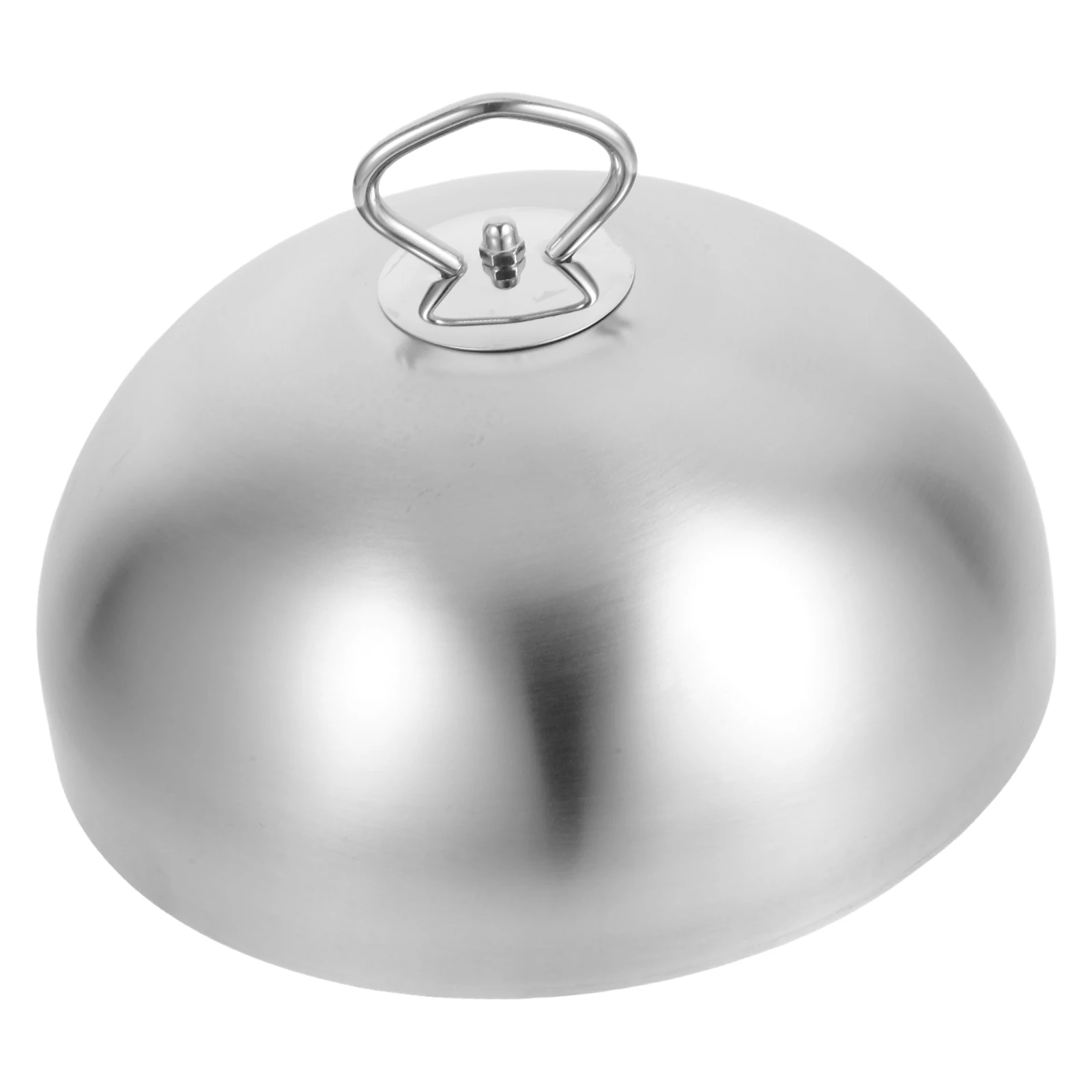 

24Cm Stainless Steel Anti Oil Splashing Cover Teppanyaki Steak Cooking Dish Lid Kitchen Gadget For Restaurant Home Handle Easy