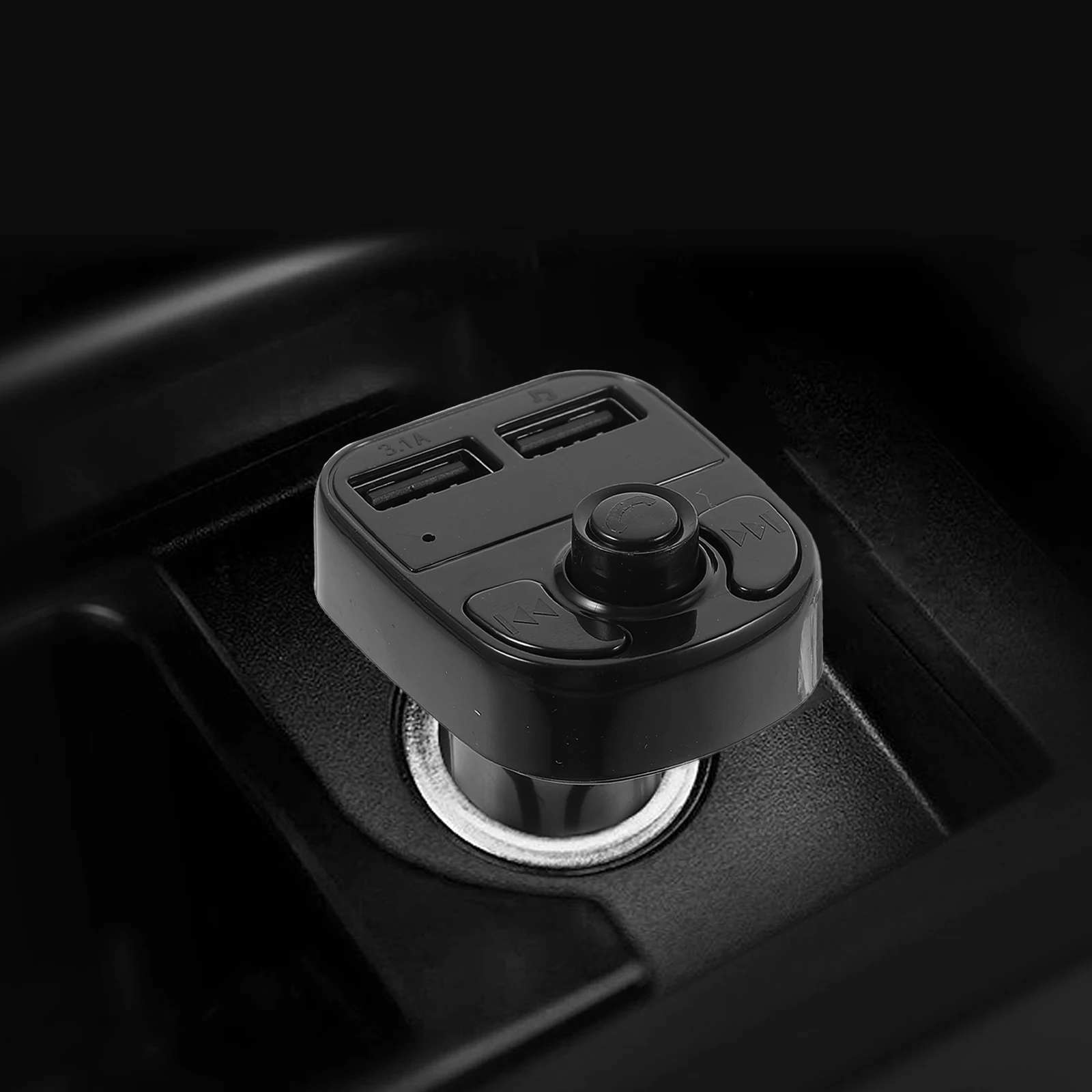 

Dual Usb Fm Transmitter Adapter Handsfree Music For Voltage Display Blue Light 12V 24V Auto Redial Call