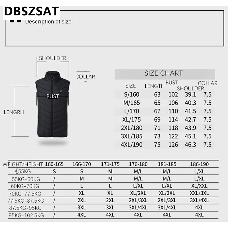 2023  Brand Winter Heated Vest Men Women 2022 Solid Color USB Heated Jacket Vest Stand Collar Outerwear Warm Heating Vest Male