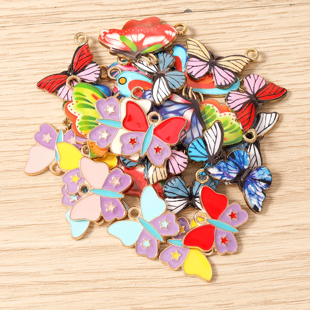 10 Stück niedliche, bunte Emaille-Tier- und Schmetterlingsanhänger für die Schmuckherstellung, Ohrringe, Anhänger, Halsketten, Armbänder, DIY-Bastelarbeiten, Geschenke – Detail 4