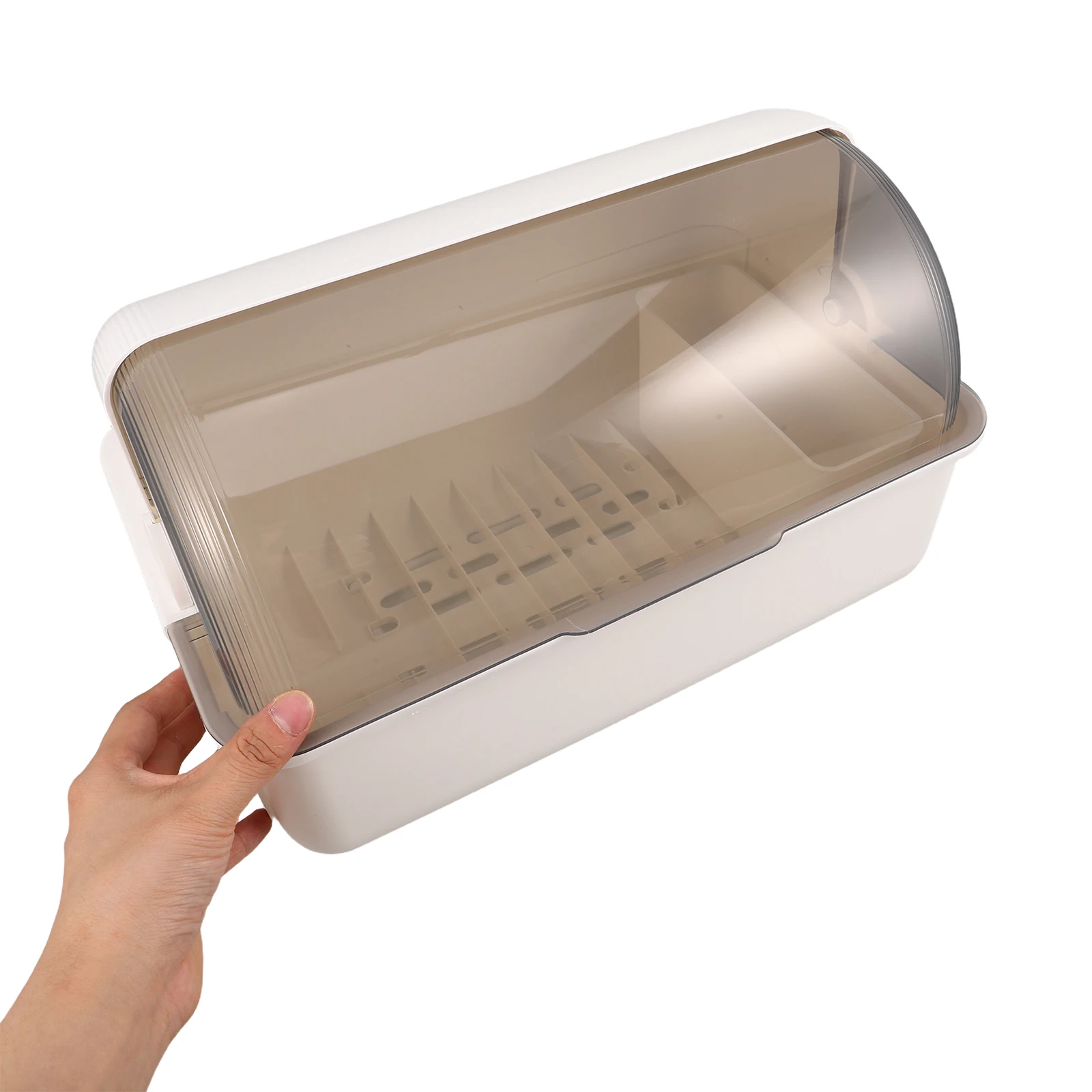

Bowl Dish Rack Countertop Space Saving Draining Utensil Holder Silverware Storage Stand Cover Efficient Drying Dustproof