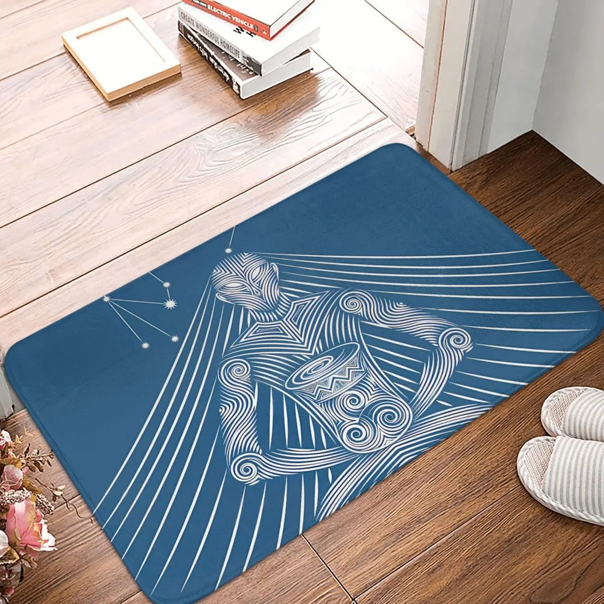 Aquarius Saint Seiya Knights of the Zodiac Anime Anti-Slip Rug Doormat Bath Mat Balcony Carpet Welcome Decor