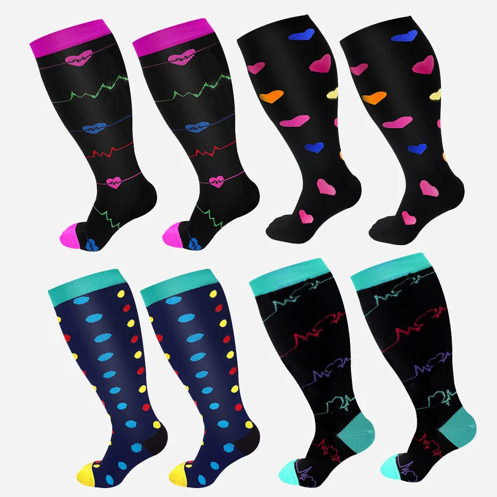 

Super Plus Size Plus-Sized Compression Stockings High Elastic Vein Stretch Socks Fat Calf Large Size Compression Socks Wholesale