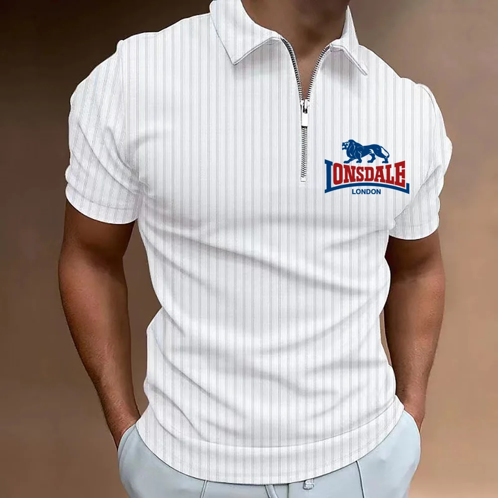 LONSDALE Business Leisure Polo Business Men\'s Shirt Short sleeved Polo Shirt Summer Street Leisure Fashion Men\'s Shirt