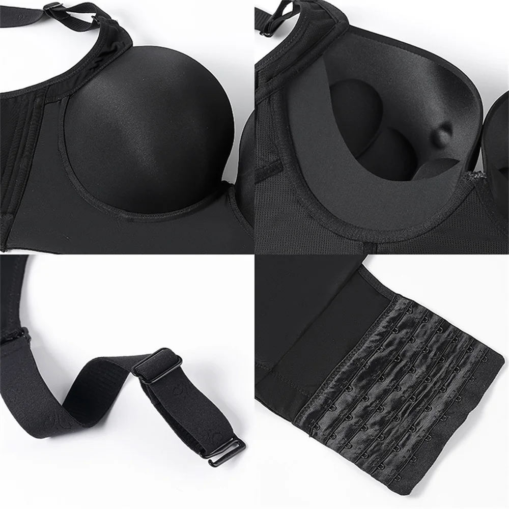 Deep Cup Bra Push Up Bras for Women Plus Size Hide Incorporated Full Back Coverage Lingerie Back Fat Shaper Bra 34-50