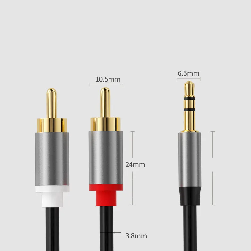 RCA Cable 2RCA to 3.5 Audio Cable Audio Cable One in Two AUX Cable for DJ Amplifier Subwoofer Audio Mixer RCA Adapter Cable B4