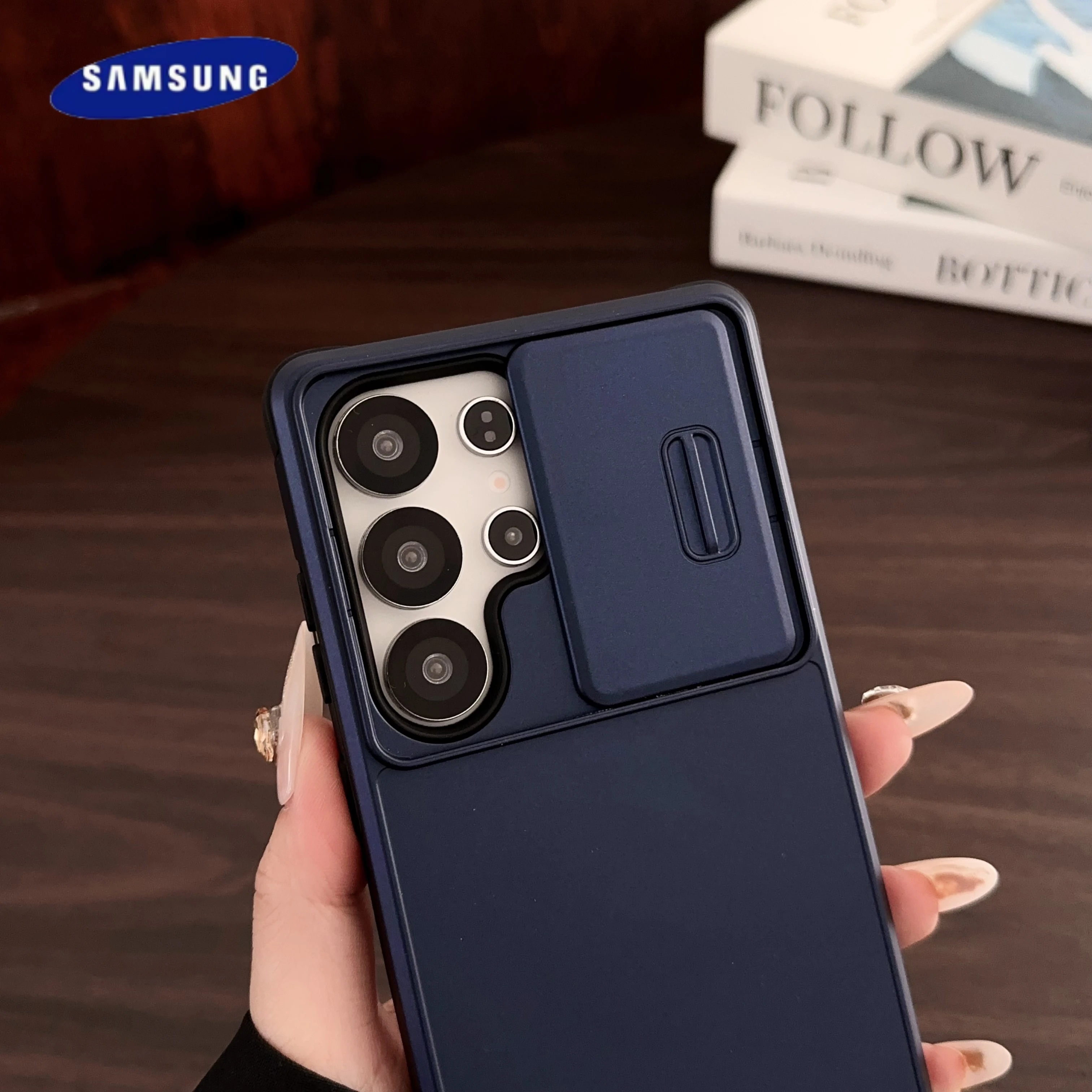 Casing Pelindung Kamera Geser Samsung Galaxy S25 S24 Ultra Plus S23 FE S22 S21 S20 Note20 A55 A35 A53 A32 A36 A54 A16 Sampul Belakang