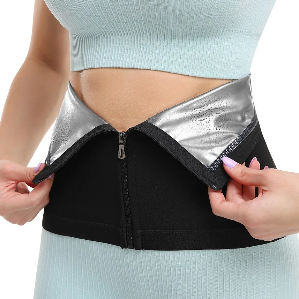 

Quality Fat Burning Zipper Waist Slimming Belt Bodybuilding Belly Sweat Workout Fitness Shapewear Sauna Sweat Wrap Belt Women