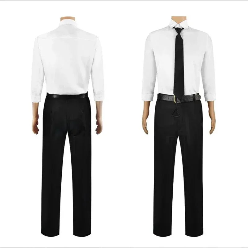 Denji Косплей Аниме Бензопила Человек Denji Косплей Костюм Парик Брюки Рубашка Общественная безопасность Охотник за дьяволом Костюмы на Хэллоуин для мужчин