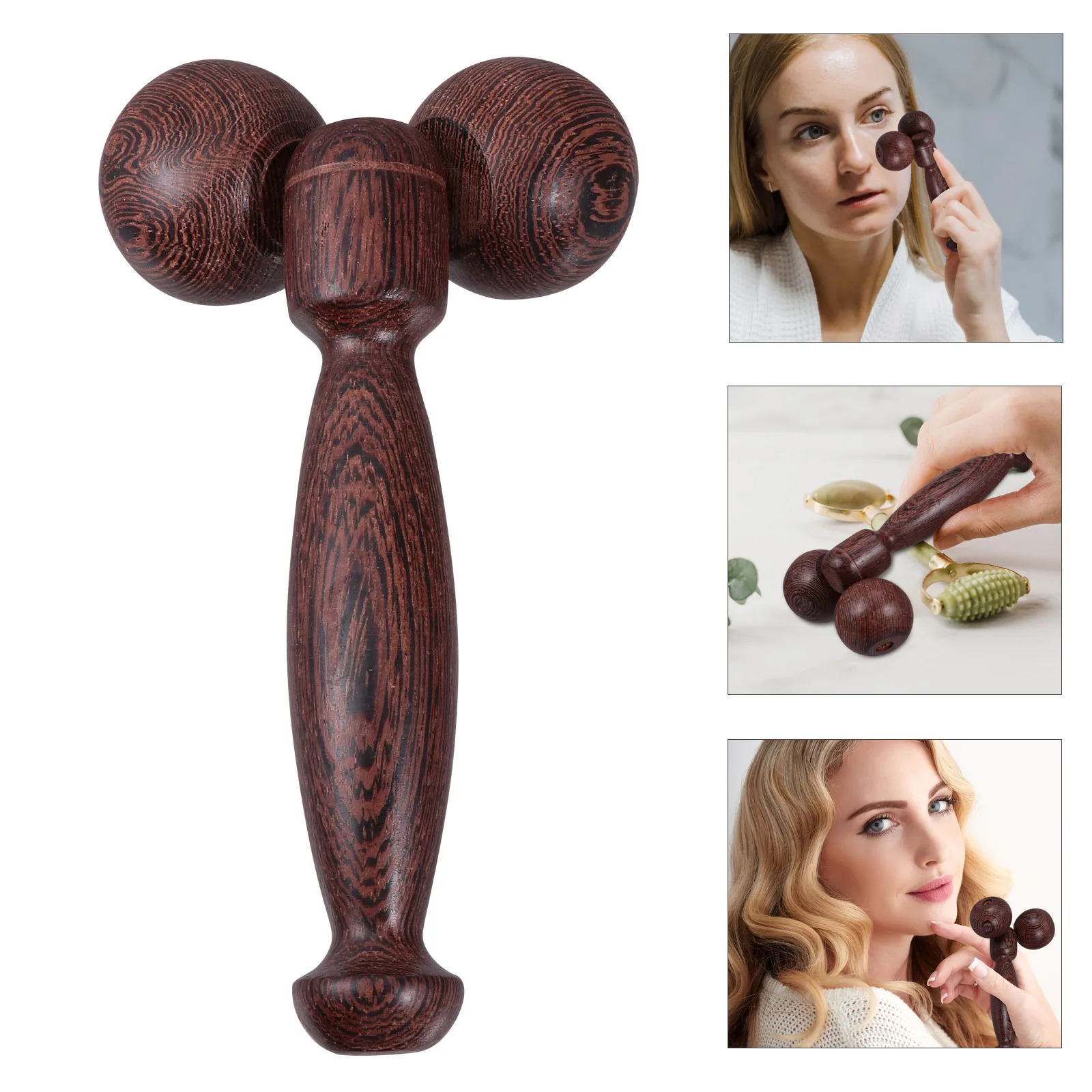 

Wooden Face Massager Portable Ergonomic Compact Lifting Neck Slimming Tool for Face Body Blood Circulation Tightening Beauty