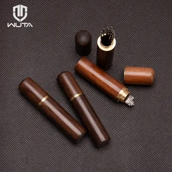WUTA 1 Piece Durable Needles Storage Case Toothpick Holder Box Blackwood Wooden Box Needles Bottle Needlework Storage Wood Case