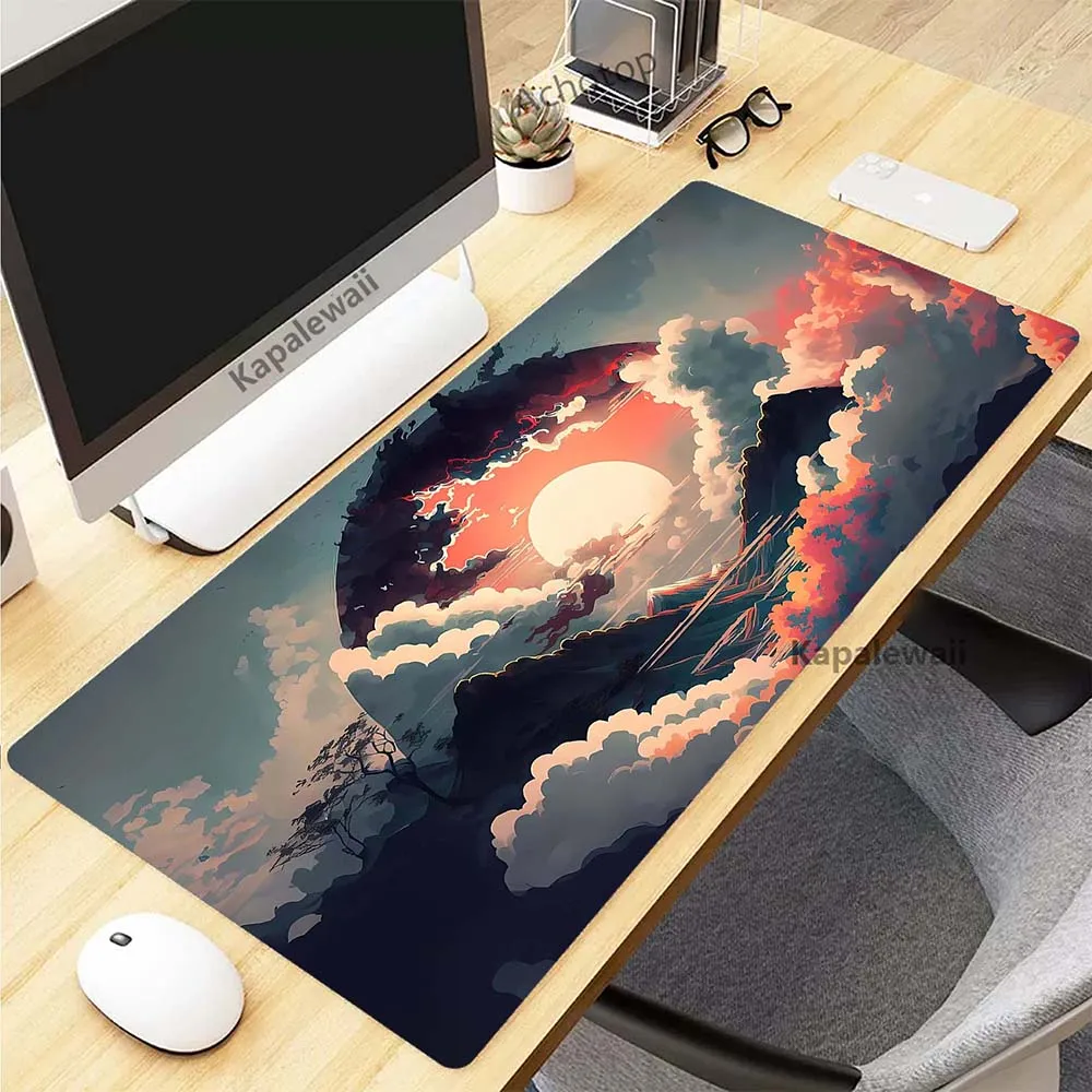 

Sky Cloud Pink Kawaii Art Gaming Mouse Pad Large Gamer Mousepad Computer Desk Mat XXL Mouse Mat Rubber Keyboard Pads 90x40cm