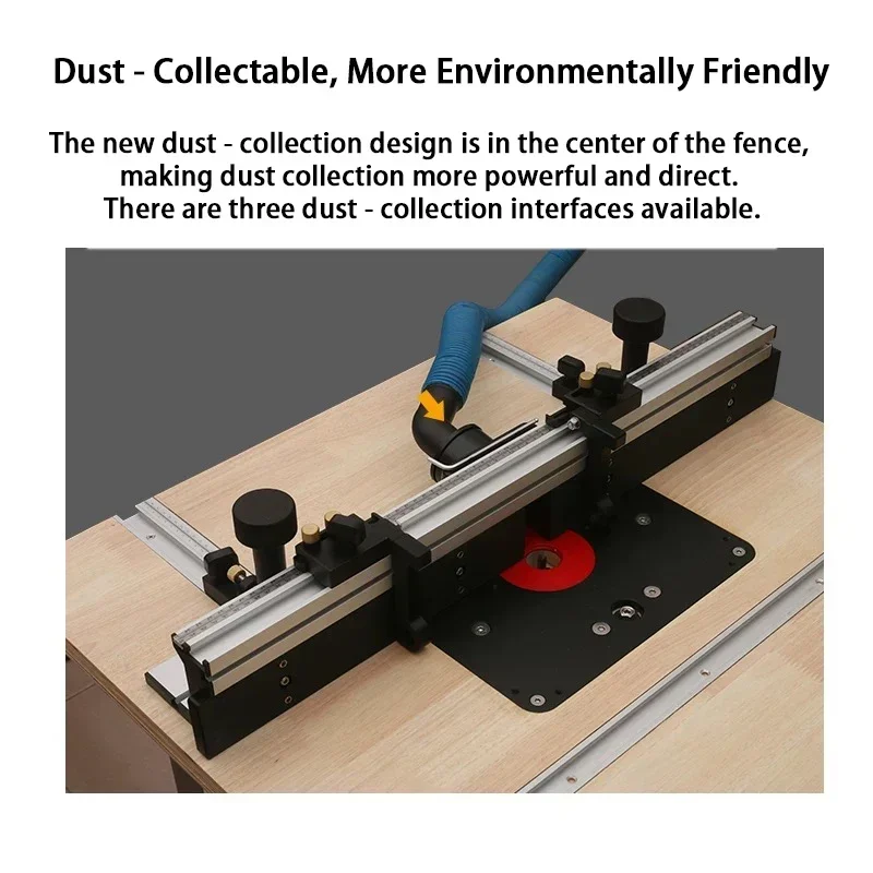 

700mm Woodworking Router Table Fence Aluminium Alloy Profile Fence with 300mm T-track Sliding Brackets Bit Guard Engraving DIY