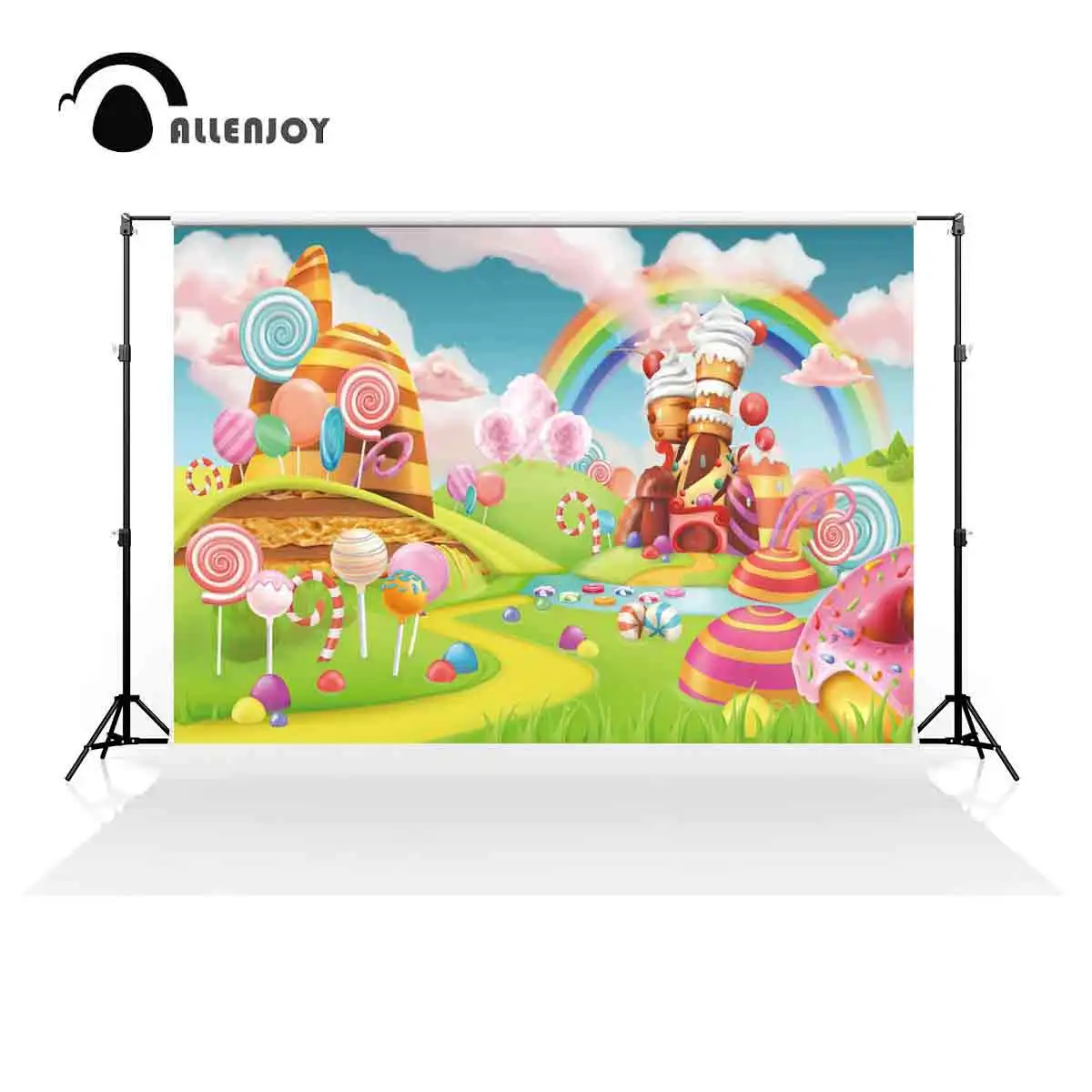 Allenjoy Lollipop Candyland Backdrop