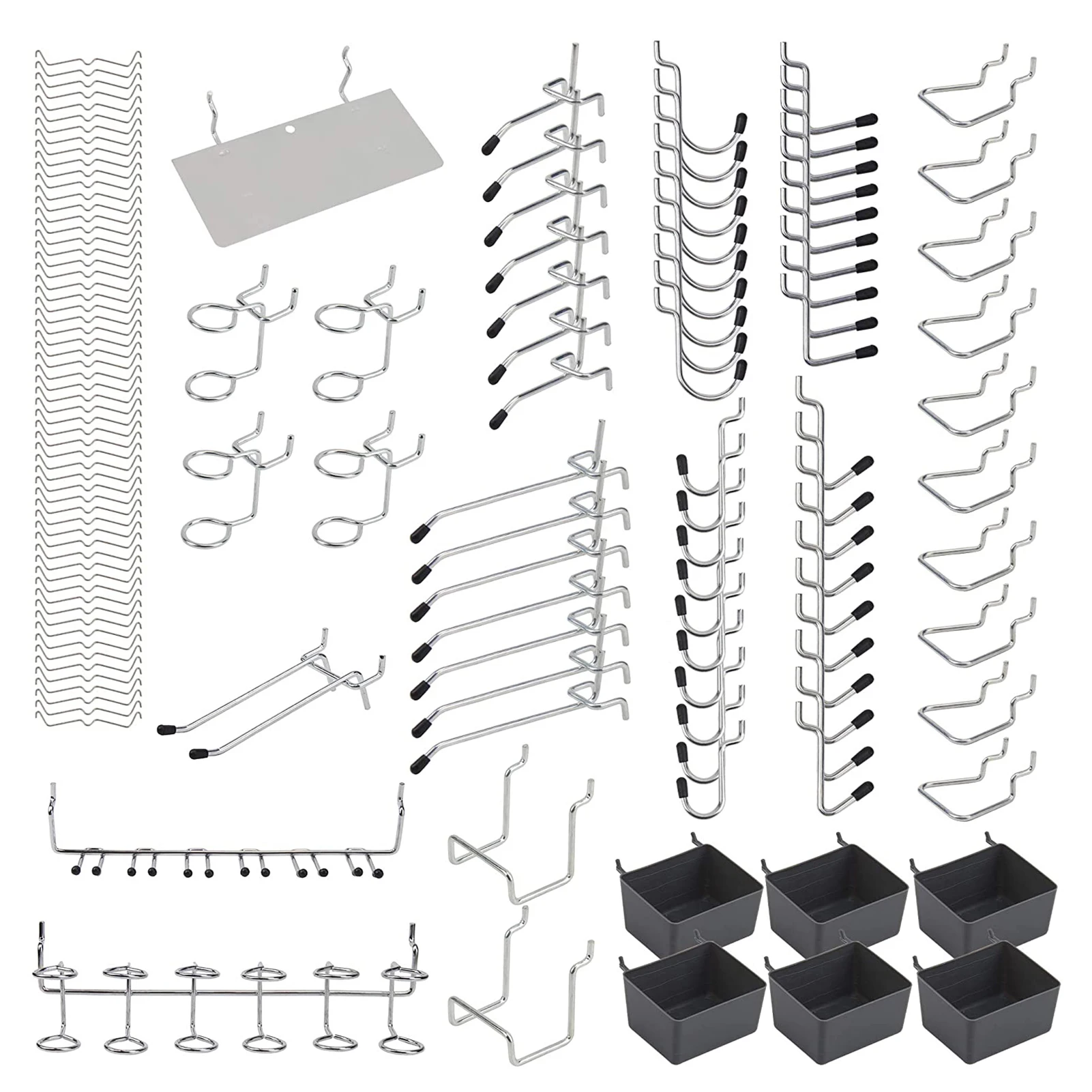 114pcs/140pcs Metal Pegboard Hooks Pegs Organizer Assortment Kit Peg Locks Hanging Applications For Garage Work Shop Storage