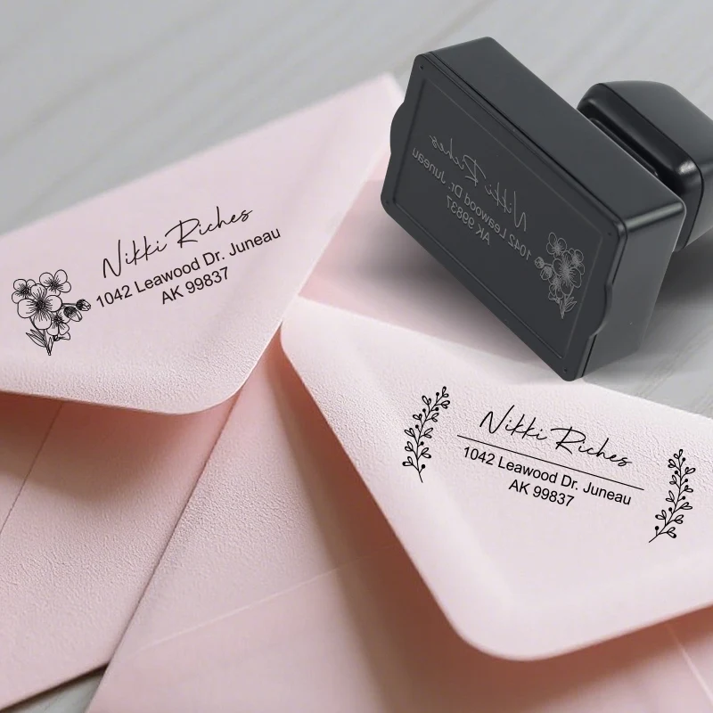 ختم مخصص مخصص للأعمال - ختم عنوان التحبير الذاتي للتعميد وأعياد الميلاد وتغليف الشارات للهدايا #4