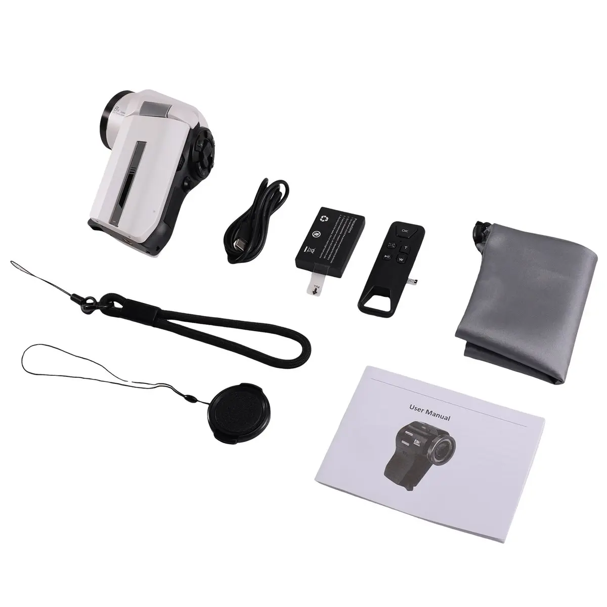 8K Digital DV Camera 75MP Video Camcorder with Dual Lens 16X Digital Zoom Rotatable Screen Remote Control