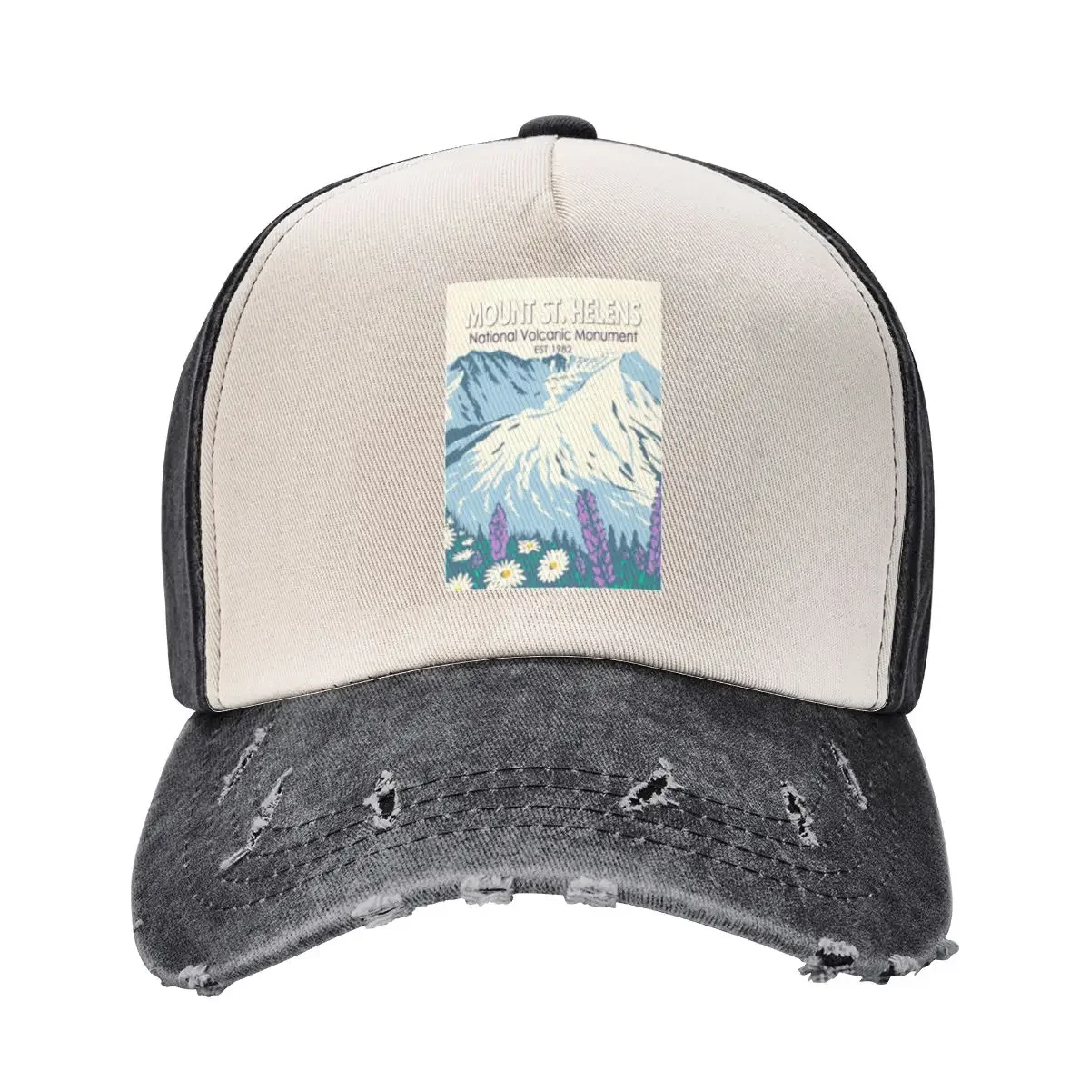 

Mount St Helens National Volcanic Monument Vintage Baseball Cap Trucker Hat Sunscreen Mountaineering Beach Bag Women Men's