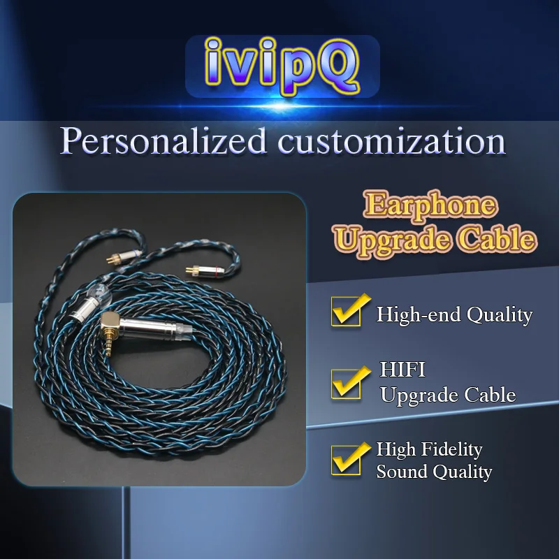 IVIPQ-75 Litz Koaxiales HiFi-Ohrhörerkabel 6N versilbertes OCC+7N OCC UE Upgrade-Kabel 3,5/2,5/4,4 mm MMCX/QDC/0,78 mm/2Pin für MK3 – Detail 2