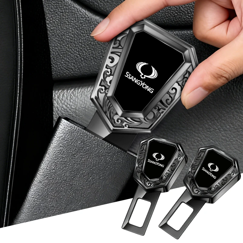 Car Seat Belt Extender Safety Belt Lock Buckle Plug Accessories For SangYong Actyon Korando Rexton Kyron Rodius Tivoli Musso Cha