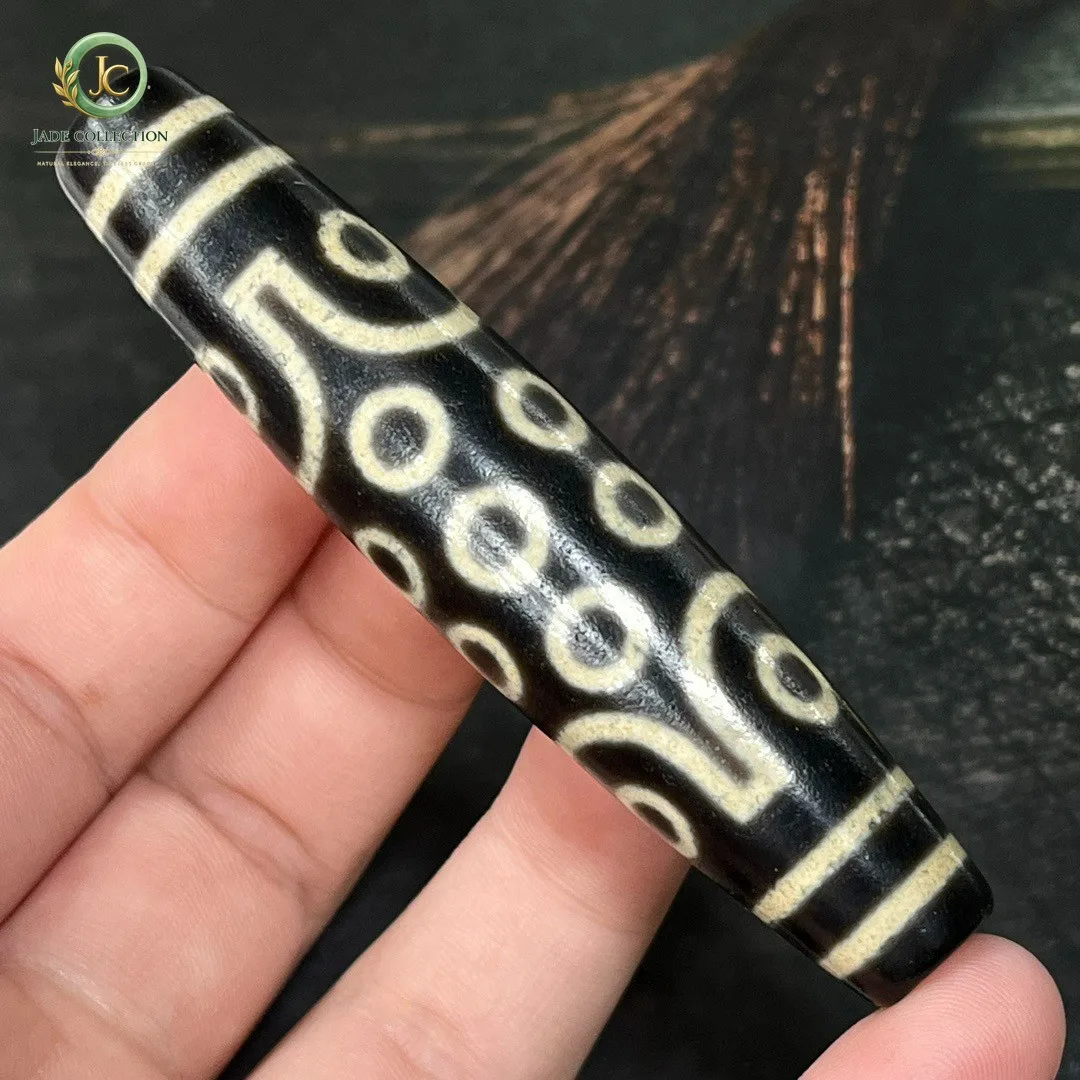 Power Tibetan Old Agate Old dZi *21 Eyes* Bead 78mm Z0410
