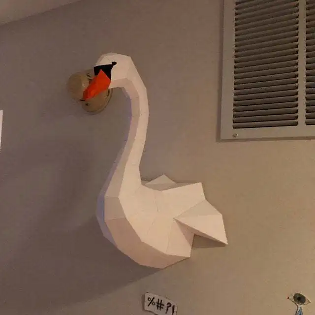 Swan Paper Model Hanging Wall Decoration Home Bar Diy Paper Cutting Toy
