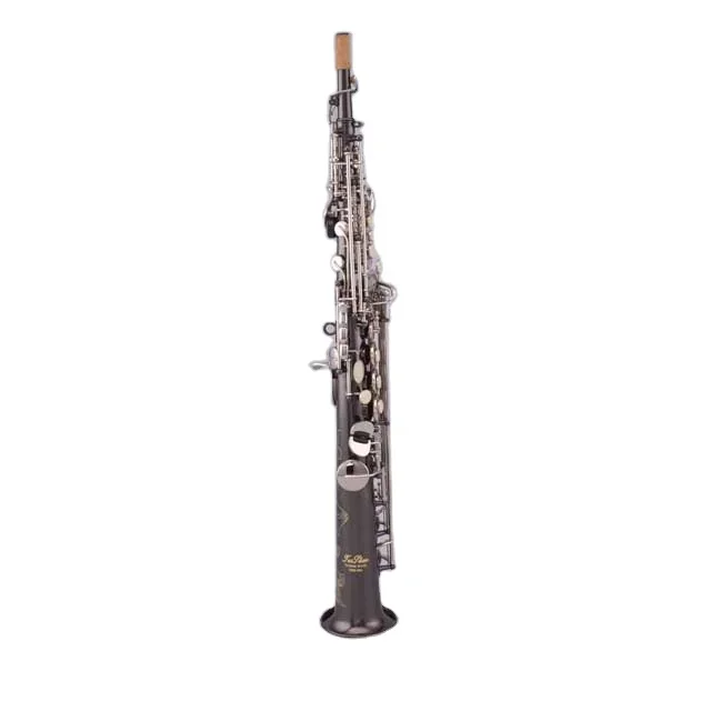 

Instrument Musical Black Nickel Sax with Gold Lacquer Key From China