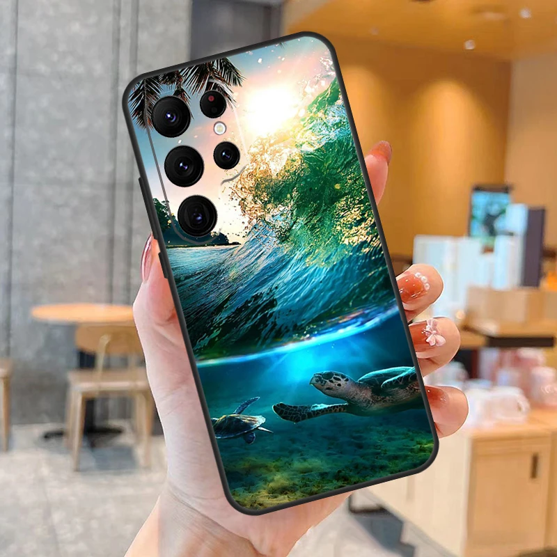 Nette Cartoon Turtles Fall Für Samsung Galaxy S23 S22 Ultra S20 S21 FE S9 S10 Hinweis 10 Plus Hinweis 20 ultra Abdeckung