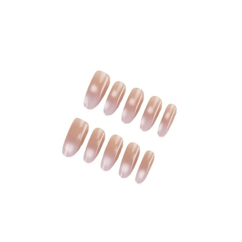 

Cat's eye wears nail advanced sense handmade nail art piece blush gradual change simple spice fake nails