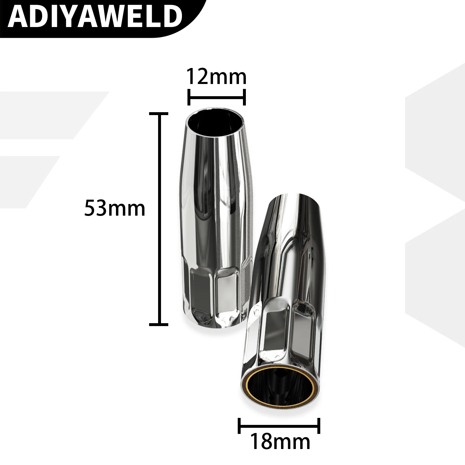 Imagem -02 - Adiyaweld-mig Soldagem Tocha Bocal Escudo Copo Bocal Cônico Cobre Soldador Consumíveis para 15ak 14ak 10 Pcs Bocal Mig