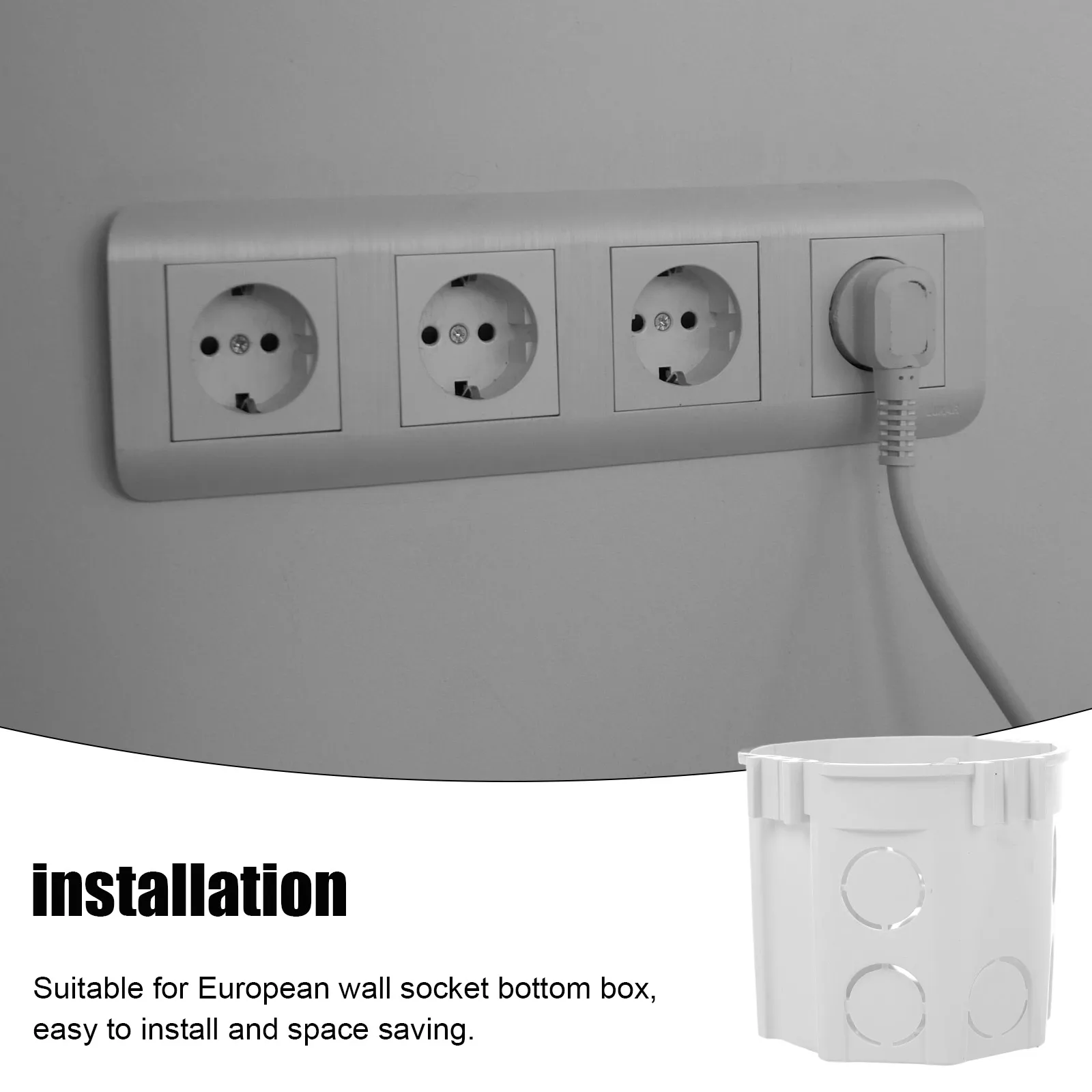 

2Pcs European Standard Electrical Wall Round Junction Box Durable Plastic Electrical Switch Box for Home Office Commercial