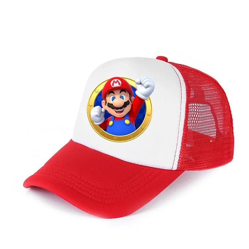 Mario Bros Cap Luigi Peach Princess Children Anime Game Figures Baseball Cap Mario Costume Sunshade Letter Hat Kids Gift