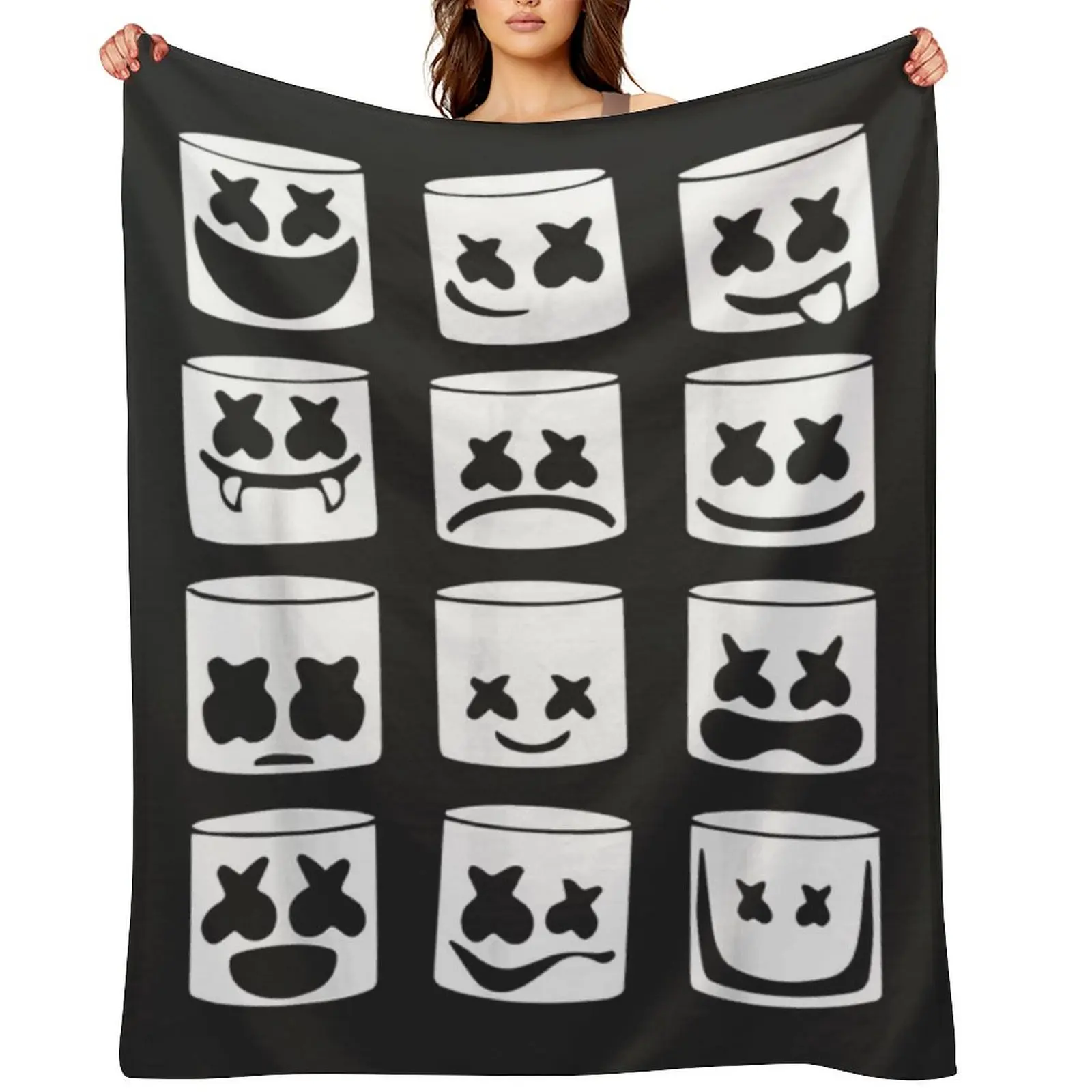 

Marhmello DJ EMD Throw Blanket Decoratives Loose Flannels Beach Blankets