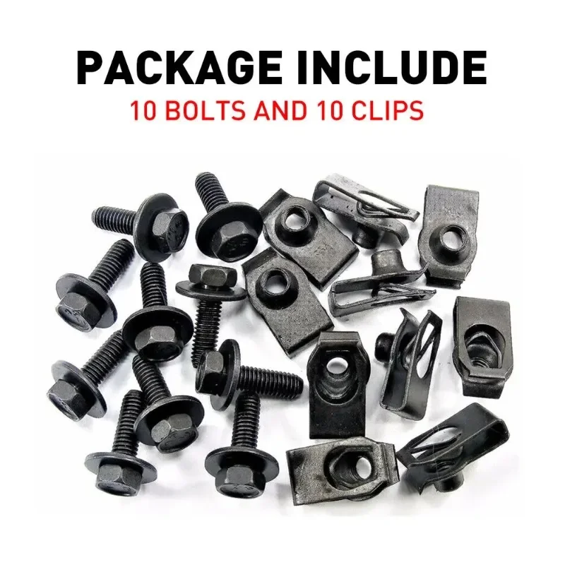 Car U-nut Clips Fastener Metal Bolts Screw Fender Bumper Buckle  Rivet Screws U-Type Clips Car Accessories